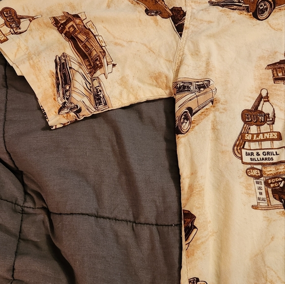 Calypso Joe Shirt Men's XL Tan Button Up Graphic Classic Car Short Sleeve - Picture 6 of 10